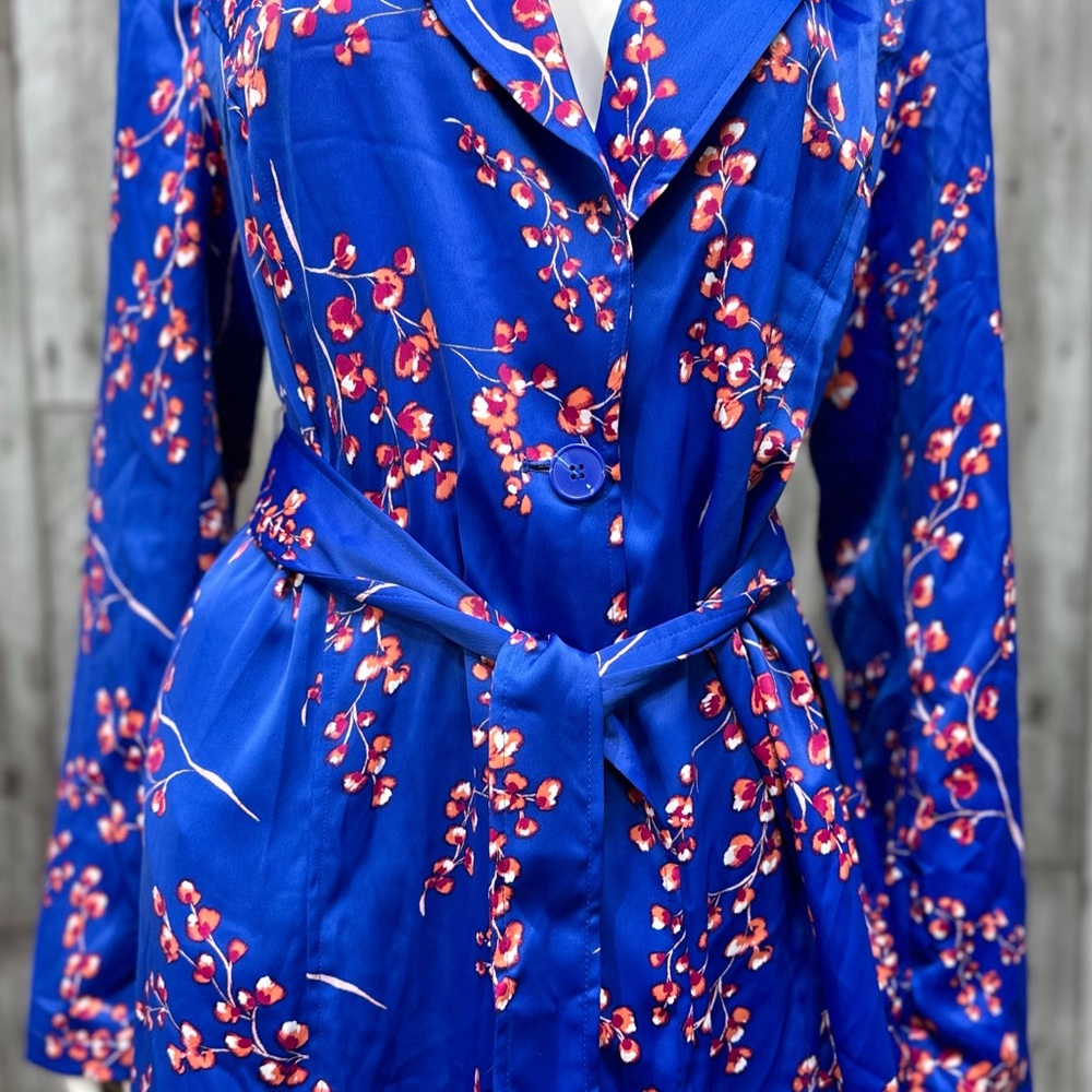 J Jason Wu Woven Printed Floral Trench Coat [AA106] - Picture 11 of 13